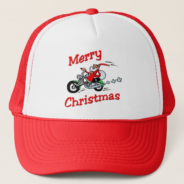 Casquette de Père Noël de moto (Devant)