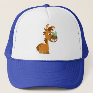 Casquette de pivoine de papillon de dessin mignon