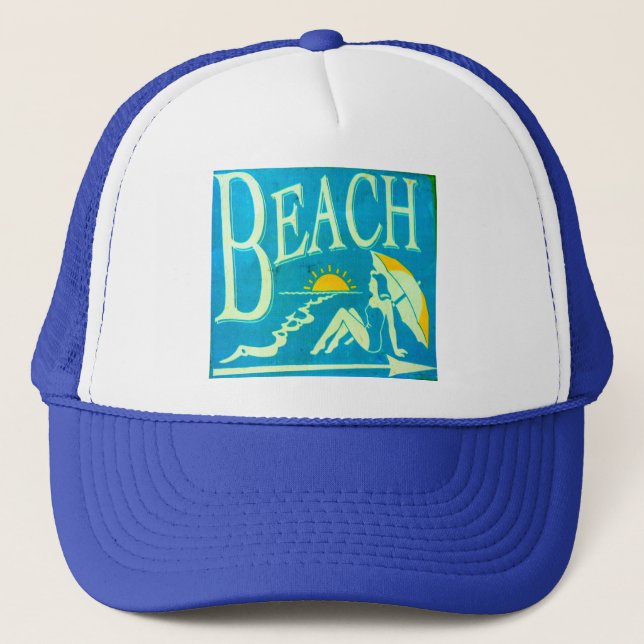 casquette de plage bleu (Devant)