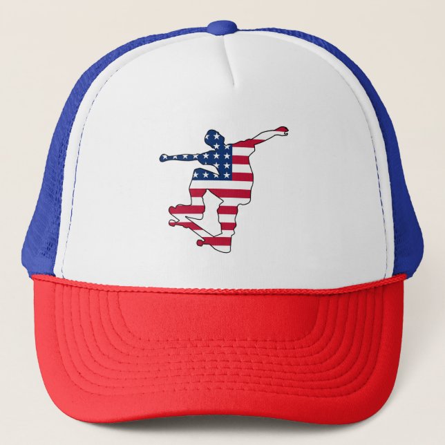Casquette de planches à drapeau américain (Devant)