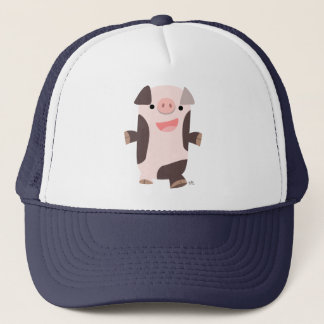 Casquette de porc souriant joli dessin animé