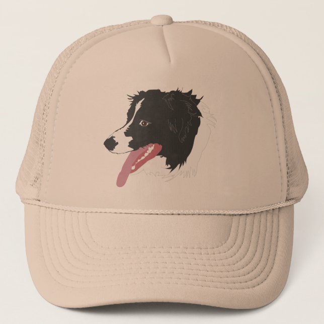 Casquette de portrait de border collie (Devant)