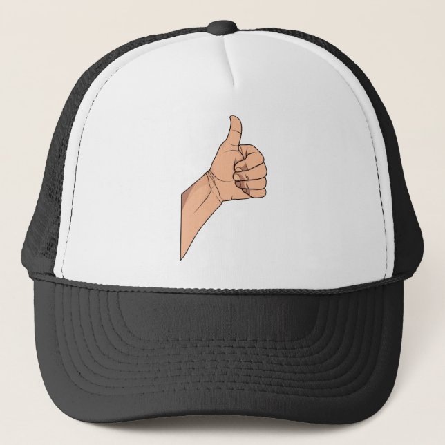 Casquette de pouces/faisant de l'auto-stop le geste de signe (Devant)