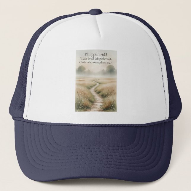 Casquette de routier chrétien Philippiens 4:13 (Devant)