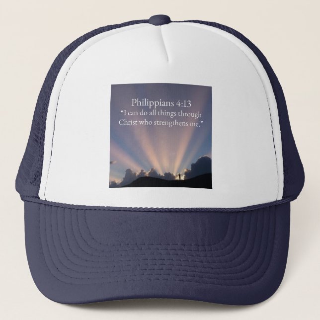 Casquette de routier chrétien Philippiens 4:13 (Devant)