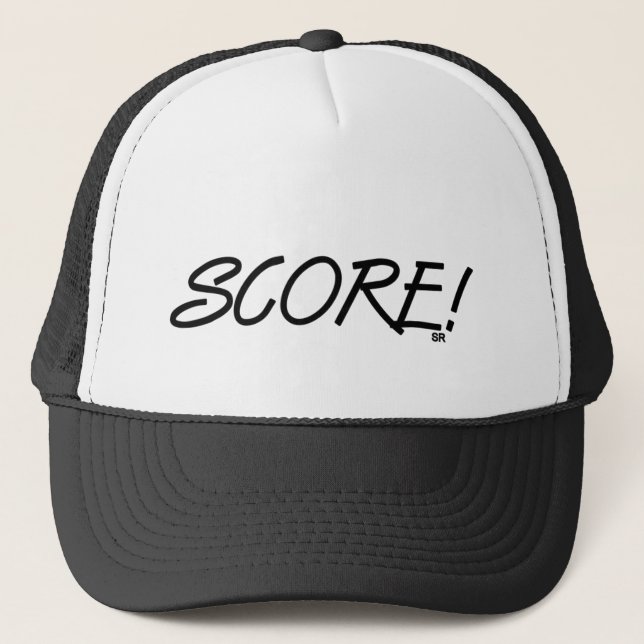 Casquette de routier en mousse noire et blanche Sc (Devant)