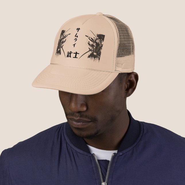 Casquette de routier Samurai – Kanji de guerrier j (En situation)