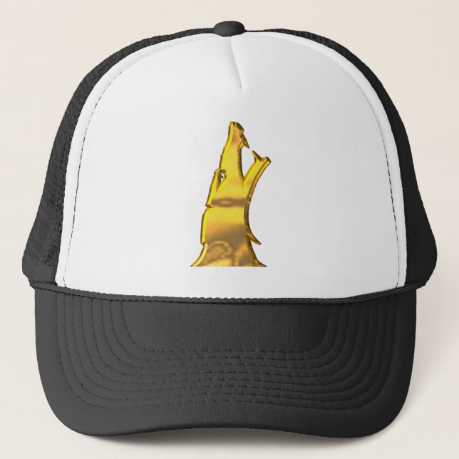 Casquette de routier Tête de Loup Doré (Devant)