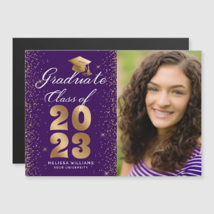 Casquette de script moderne violet or Parties scin