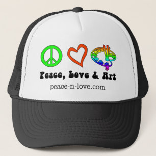 Casquette de signes de paix, d'amour et d'art