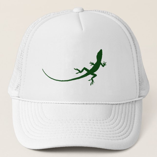 Casquette de silhouette de lézard vert (Devant)