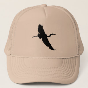 Casquette de silhouette du héron 1 de vol