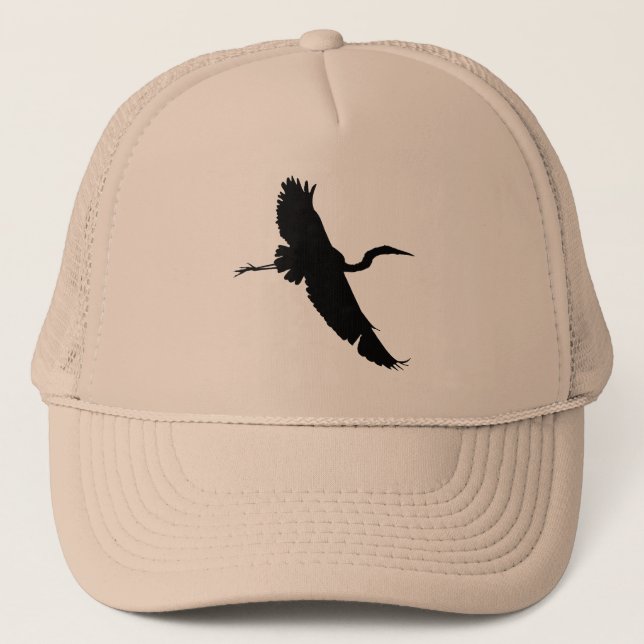Casquette de silhouette du héron 1 de vol (Devant)