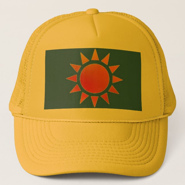 Casquette de soleil orange rouge (Devant)