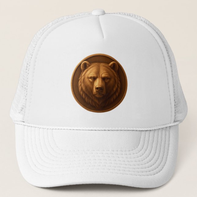 Casquette de style médaillon avec tête d'ours maje (Devant)