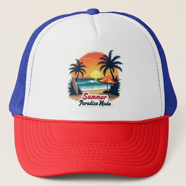 Casquette de style surf Vintage Summer Paradise (Devant)