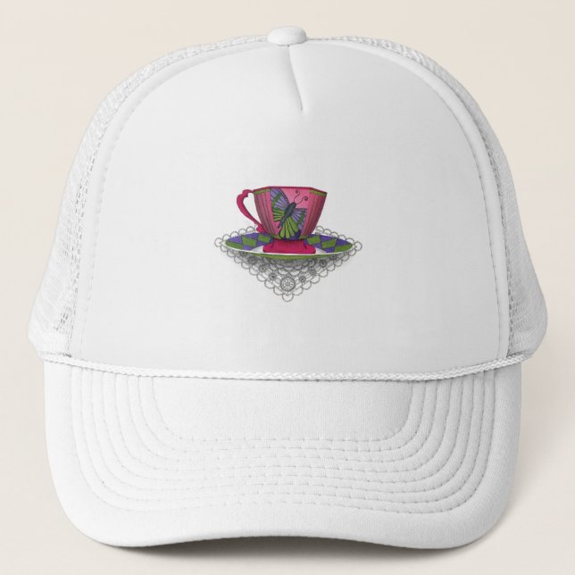 Casquette de tasse de thé de papillon (Devant)