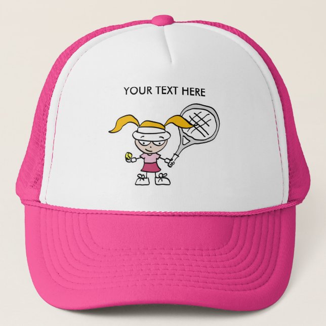 Casquette de tennis rose / Casquette avec impressi (Devant)