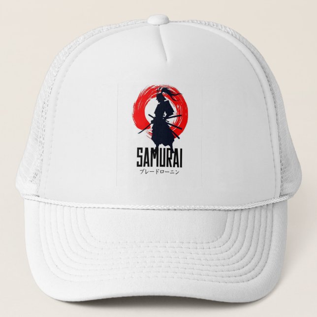 Casquette de tête de samouraï noir et vert – Guerr (Devant)