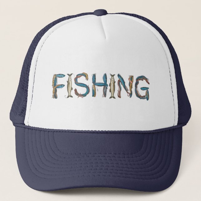 Casquette de texte de pêche (Devant)