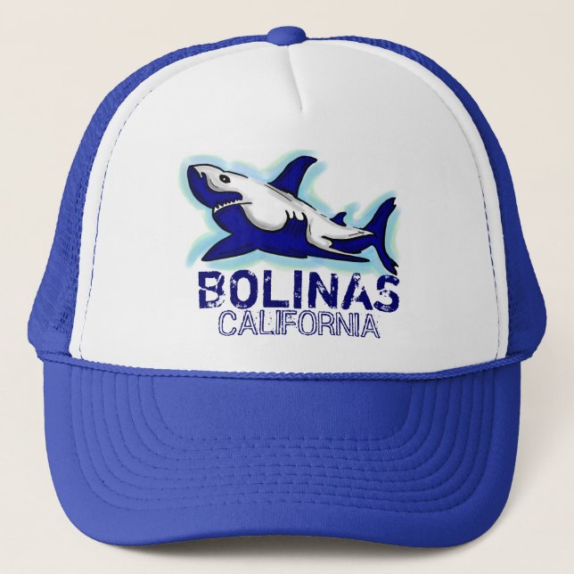 Casquette de thème de requin bleu de Bolinas la (Devant)