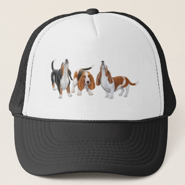 Casquette de trio de Basset Hound (Devant)