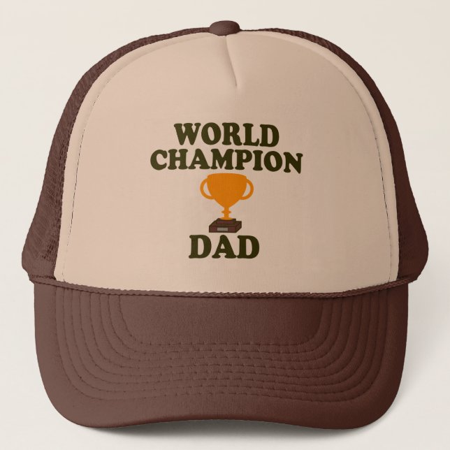 Casquette de trophée de papa de champion du monde (Devant)