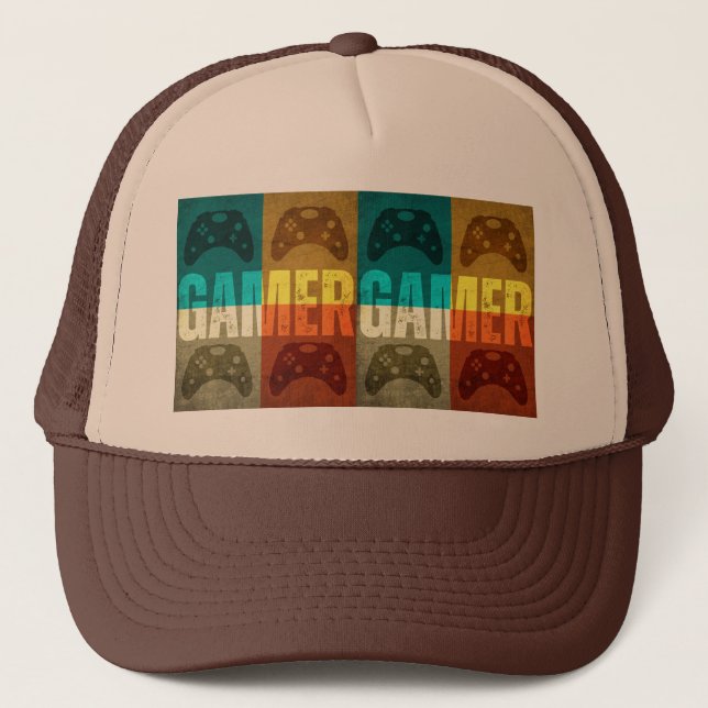 CASQUETTE DE TRUCKER MANETTE DE JEU VIDÉO VINTAGE  (Devant)