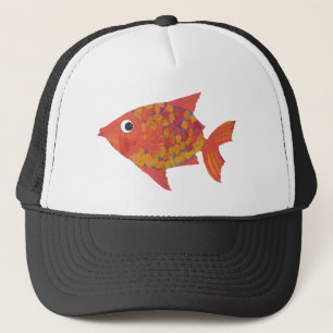 Casquette de Trucker noir et blanc pour poissons d