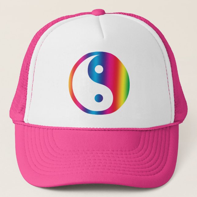 Casquette de Yin Yang d'arc-en-ciel (Devant)