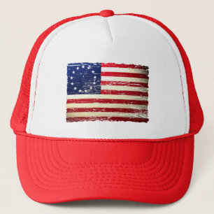 Casquette déchiré en lambeaux par cru de drapeau