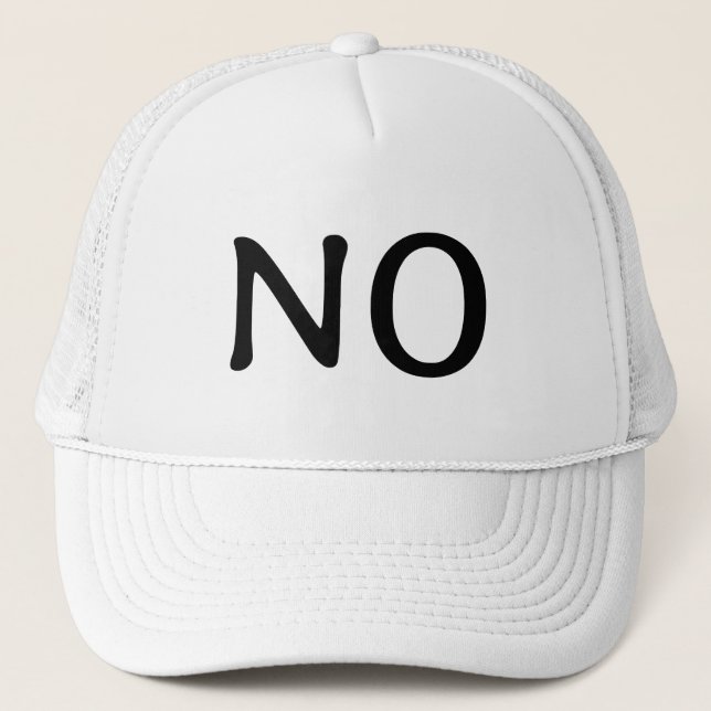 Casquette Déclaration Audacieuse 'Non' Minimaliste (Devant)