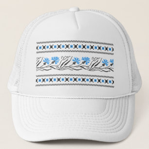 Casquette Décor croix de Cornflower bleu