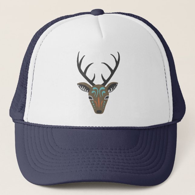 Casquette Deer Antler Woodland Wildlife Modern Totem Casquet (Devant)