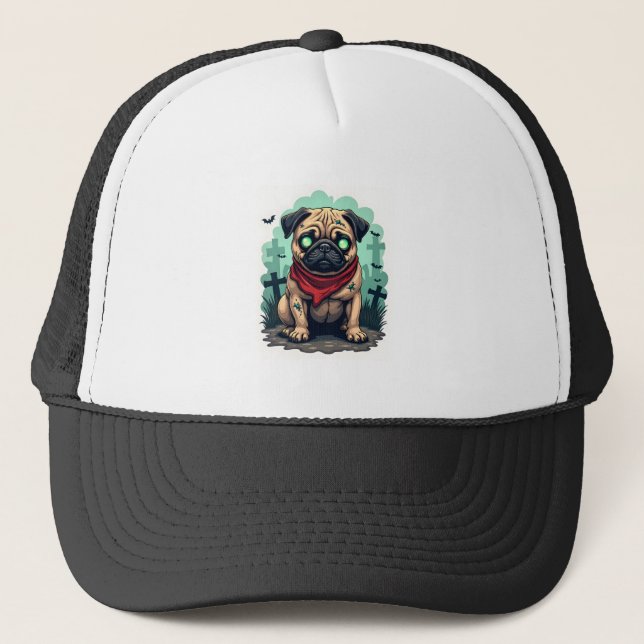 Casquette Défilé de Pug Zombie (Devant)