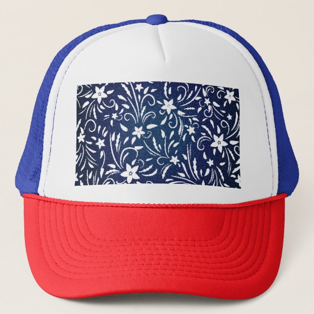 Casquette Denim Blooms : Floral Pattern Arrière - plan (Devant)