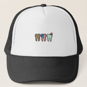 Casquette Dentiste Patriotique Dent Vintage Léopard Chemise