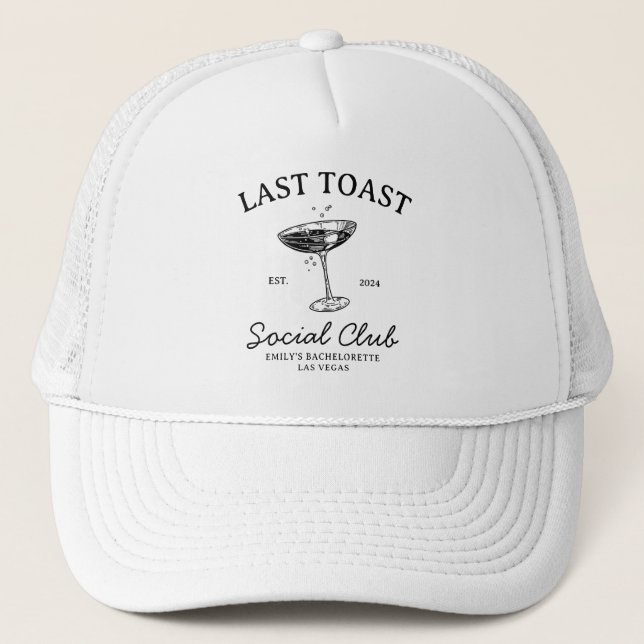 Casquette Dernier toast Social Club Bachelorette Party Merch (Devant)