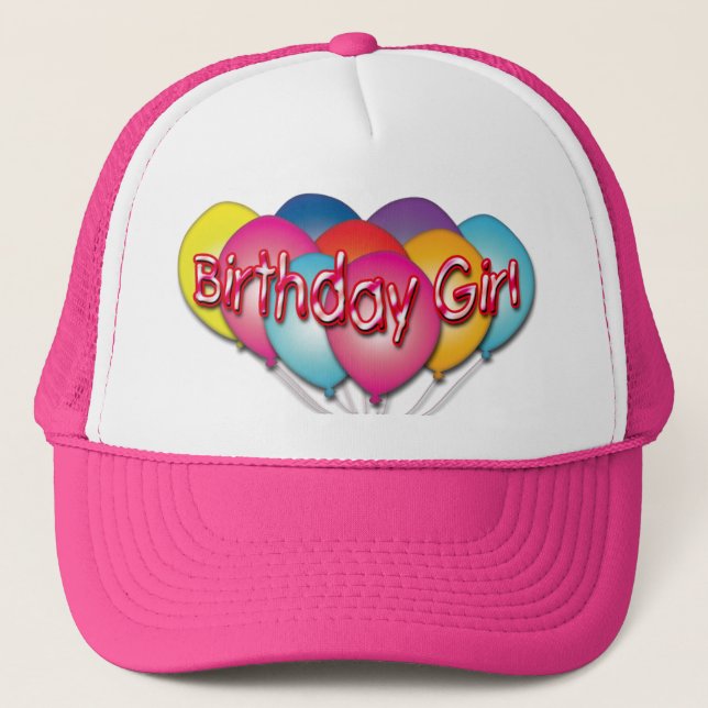 Casquette des ballons pour filles d'anniversaire (Devant)
