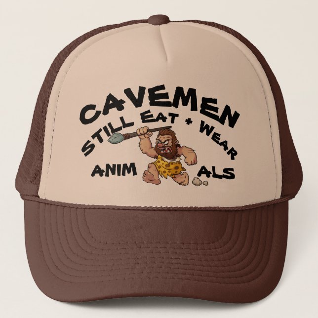 Casquette Des HOMMES DES CAVERNES - mangez et portez les (Devant)
