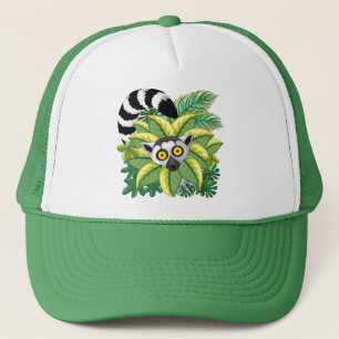 Casquette Des lémuriens de Madagascar dans la jungle exotiqu