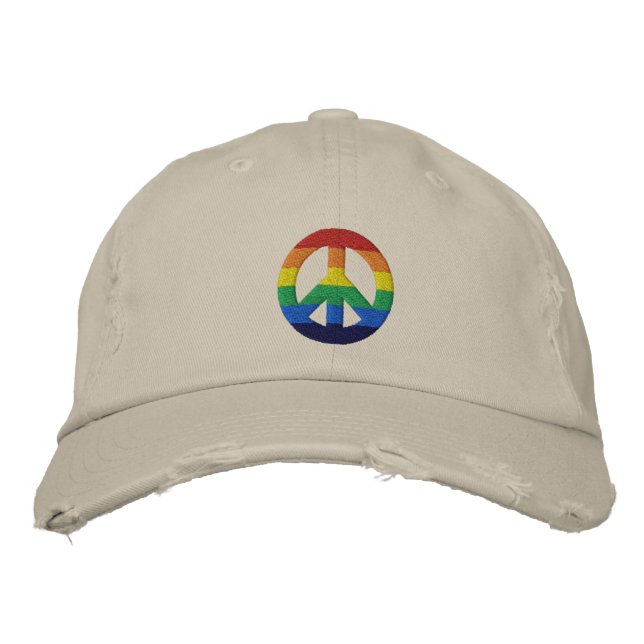 Casquette des signes de paix Rainbow GLBT (Devant)