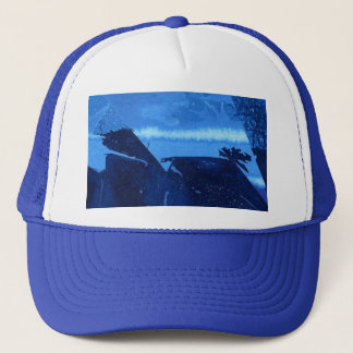 Casquette Description abstraite bleu lagon profonde mer text