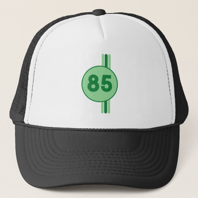 Casquette Design 85 en vert on mint green with stripes (Devant)