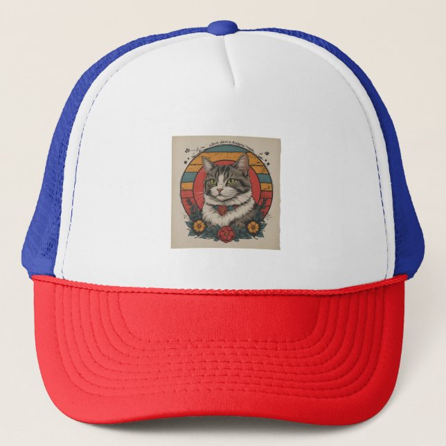 Casquette design de chat mignon | chats amoureux design ache (Devant)