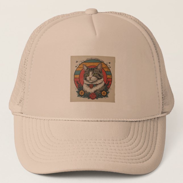 Casquette design de chat mignon | chats amoureux design ache (Devant)