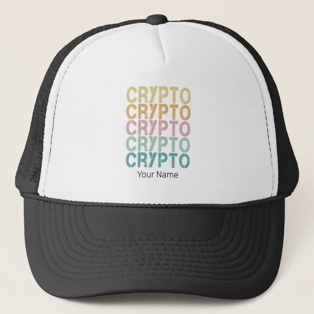 Casquette Design de lettres rétro Crypto pour Cryptomonnaie (Devant)