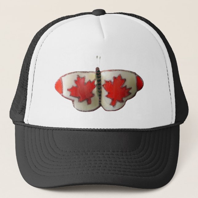 Casquette Design de papillon du drapeau canadien (Devant)