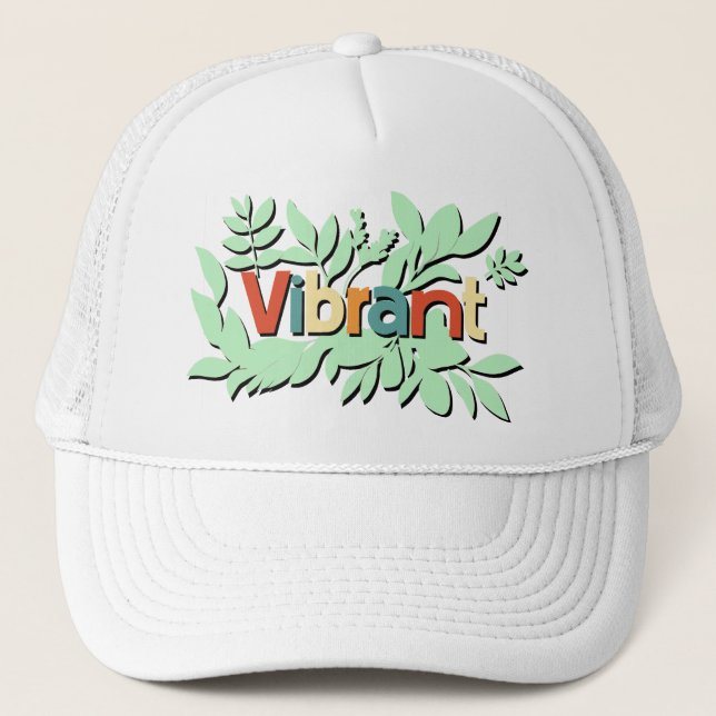 Casquette Design de texte coloré botanique dynamique (Devant)