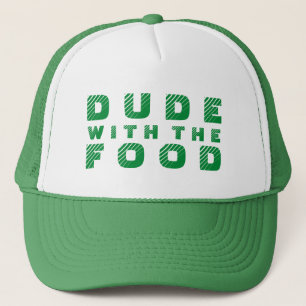 Casquette Design De Texte Vert Dude Avec La Nourriture